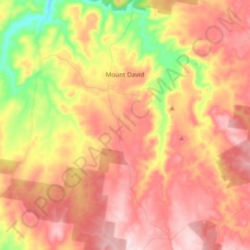 Mapa topográfico Mount David, altitude, relevo