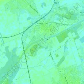 Mapa topográfico Don, altitude, relevo