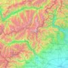 Mapa topográfico Walliser Alpen, altitude, relevo