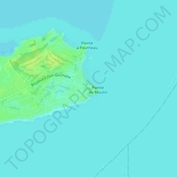 Mapa topográfico Parc Historique Pointe-du-Moulin, altitude, relevo
