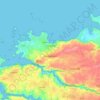 Mapa topográfico Plouguerneau, altitude, relevo