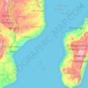 Canal de mozambique mapa