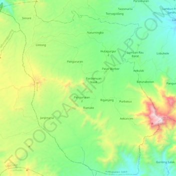 Mapa topográfico Borbor, altitude, relevo