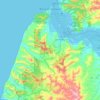 Mapa topográfico Bahía de Caráquez, altitude, relevo