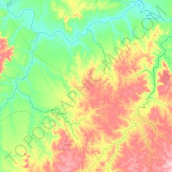 Mapa topográfico Canabrava, altitude, relevo
