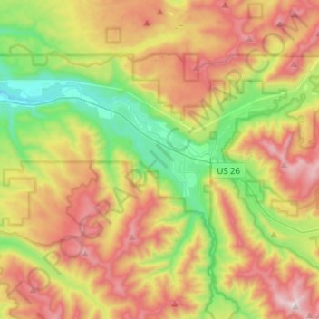 Mapa topográfico The Villages at Mount Hood, altitude, relevo