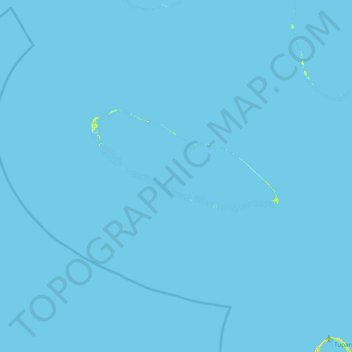 Mapa topográfico Kaukura, altitude, relevo