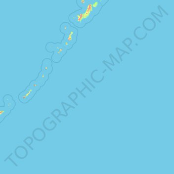 Mapa topográfico Kuril Islands, altitude, relevo