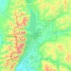 Mapa topográfico Grand Teton National Park, altitude, relevo