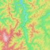 Mapa topográfico Shirakawa, altitude, relevo