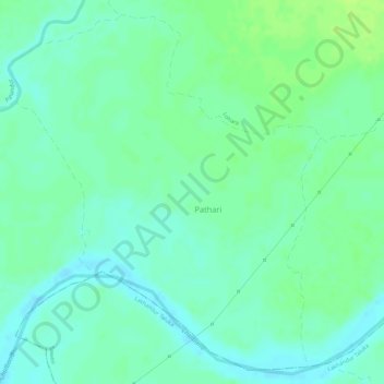 Mapa topográfico Pathari, altitude, relevo