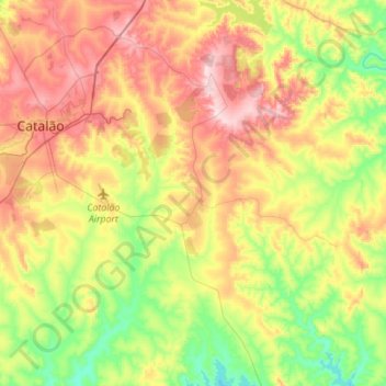Mapa topográfico Ouvidor, altitude, relevo