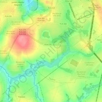 Mapa topográfico Parque Brasil 500, altitude, relevo