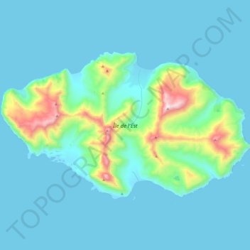 Mapa topográfico Île de l'Est, altitude, relevo