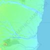 Mapa topográfico Caraíva, altitude, relevo