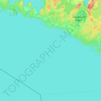 Mapa topográfico Central Manitoulin, altitude, relevo