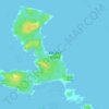 Mapa topográfico Borgles Island, altitude, relevo