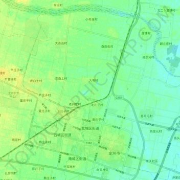 Mapa topográfico 北城区街道, altitude, relevo