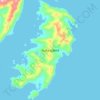 Mapa topográfico Nuka Island, altitude, relevo