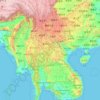 Mapa topográfico Mekong, altitude, relevo