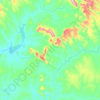Mapa topográfico Cipolândia, altitude, relevo