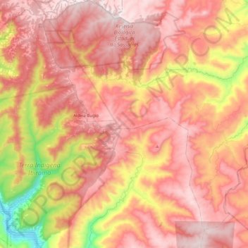 Mapa topográfico Reserva Biológica Estadual do Sassafrás, altitude, relevo