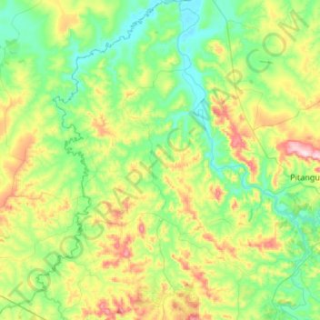 Mapa topográfico Leandro Ferreira, altitude, relevo