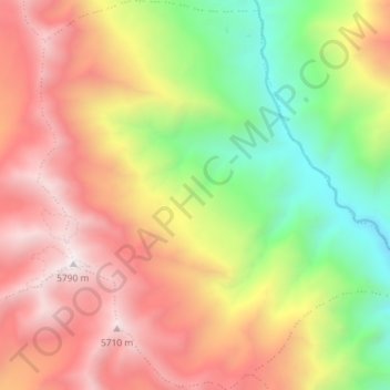 Mapa topográfico Chharka Tangsong-03, altitude, relevo
