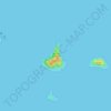 Mapa topográfico Ilha dos Remédios, altitude, relevo