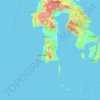 Mapa topográfico Sulawesi Selatan, altitude, relevo