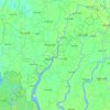 Mapa topográfico Pirojpur District, altitude, relevo