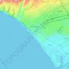 Mapa topográfico Santa Monica, altitude, relevo