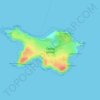 Mapa topográfico Caldey Island, altitude, relevo
