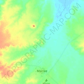 Mapa topográfico Marree, altitude, relevo