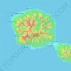 Mapa topográfico Tahiti, altitude, relevo