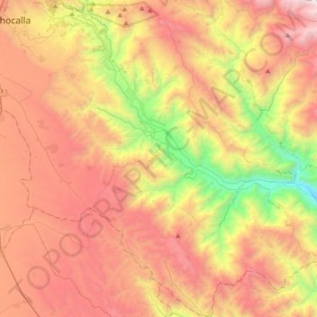 Mapa topográfico Mecapaca, altitude, relevo