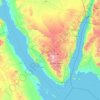 Mapa topográfico Sinai do Sul, altitude, relevo