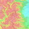 Mapa topográfico Alpes cottiennes, altitude, relevo