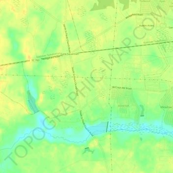 Mapa topográfico Cane Savannah, altitude, relevo