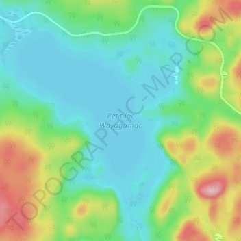 Mapa topográfico Petit lac Wayagamac, altitude, relevo
