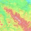Mapa topográfico Thüringer Woud, altitude, relevo