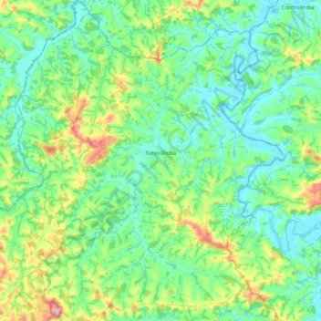 Mapa topográfico Turvolândia, altitude, relevo