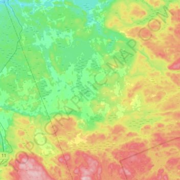 Mapa topográfico Chisholm Township, altitude, relevo