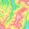 Mapa topográfico Pralognan-la-Vanoise, altitude, relevo
