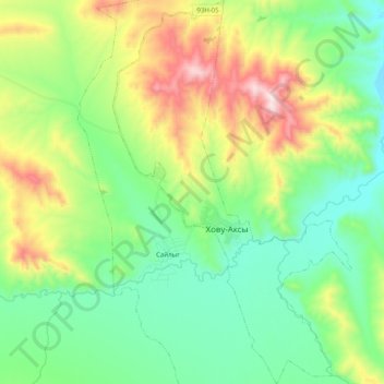 Mapa topográfico Сумон Хову-Аксы, altitude, relevo