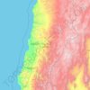 Mapa topográfico Región de Atacama, altitude, relevo
