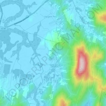Mapa topográfico Vargem Pequena, altitude, relevo
