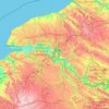 Mapa topográfico Alta Normandía, altitude, relevo