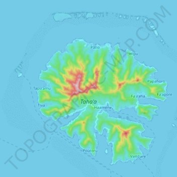 Mapa topográfico Taha’a, altitude, relevo