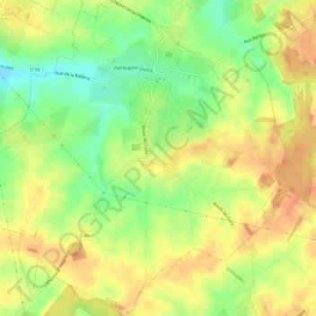 Mapa topográfico Clary, altitude, relevo